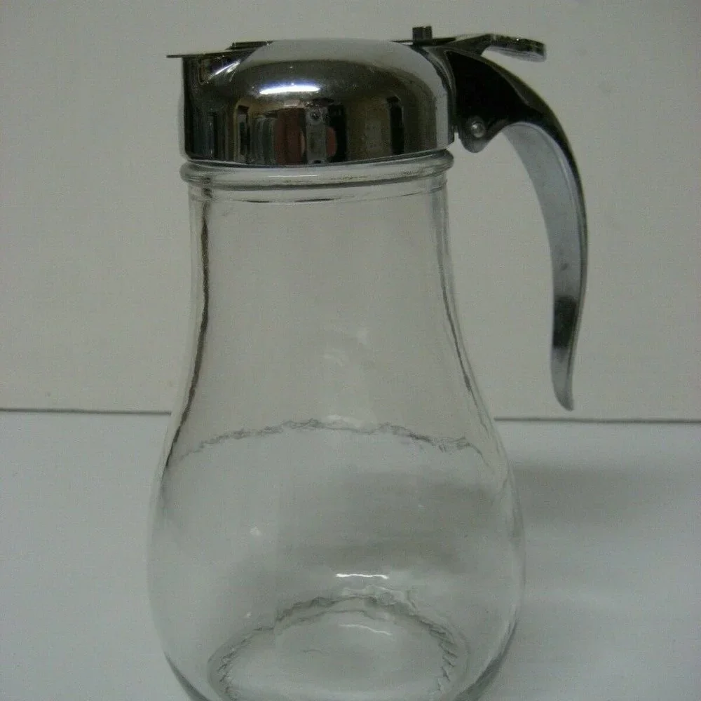 6 inch glass syrup server